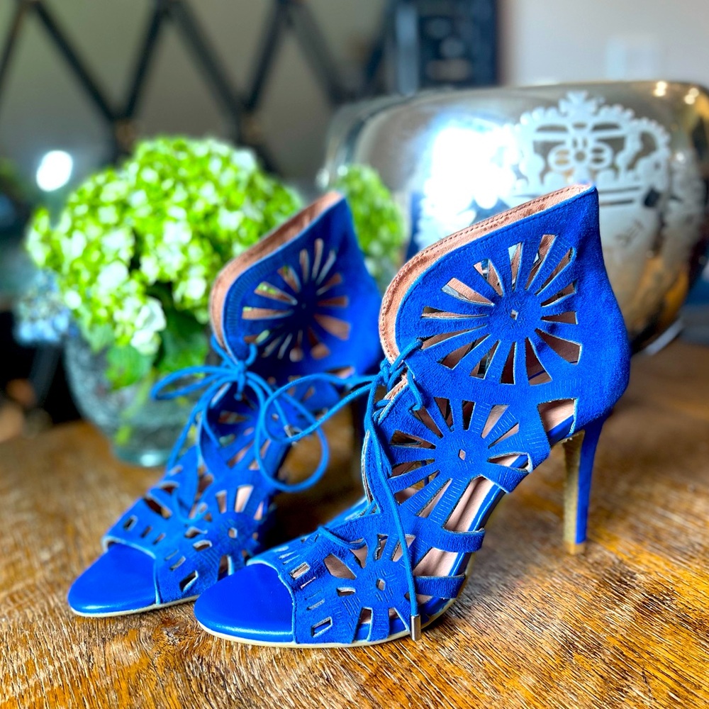 Joie blue suede heels